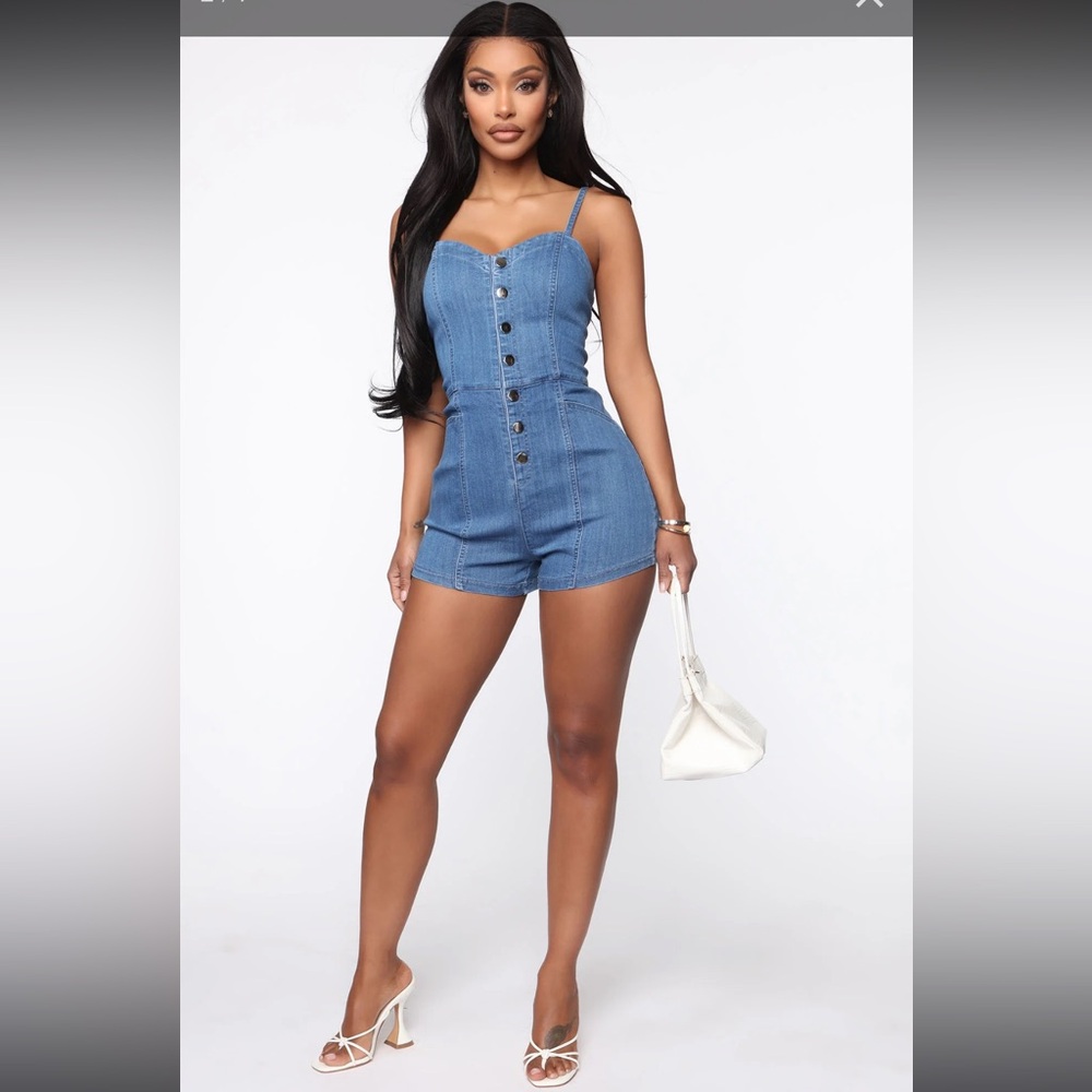 Fashion Nova Denim Romper